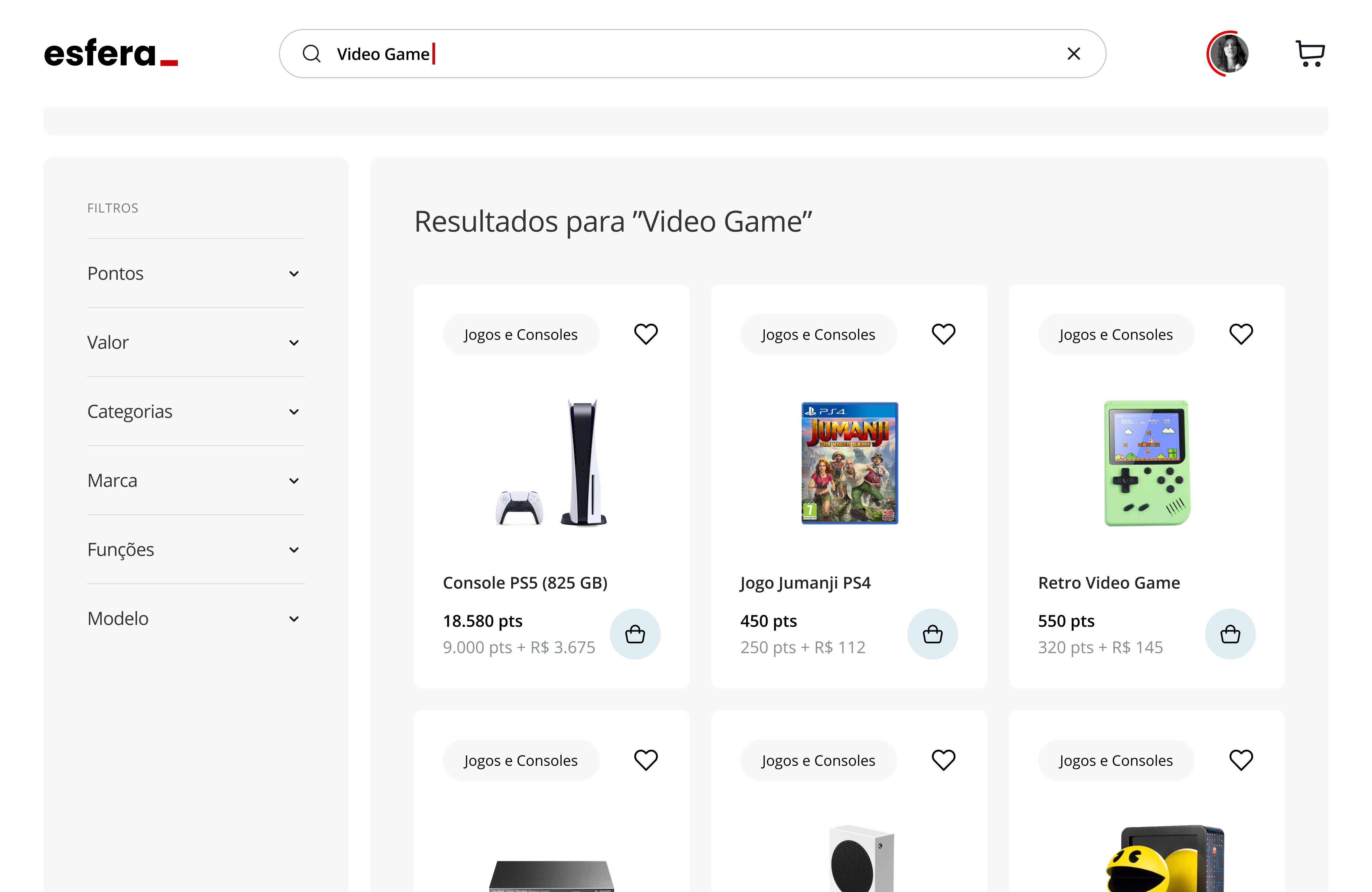 Santander Esfera menu structure screen
